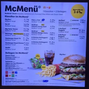 McDonalds Menü Preise 2025 Q4