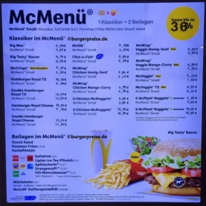 Mc Donalds Menü Preise 2026 Q1 burgerpreise.de